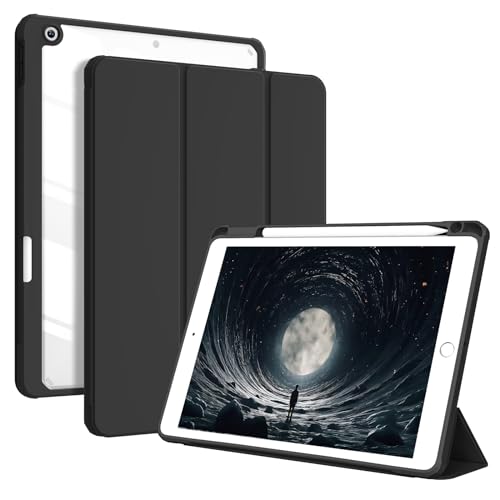 BQDIYOO Case for iPad 9th Generation 2021/iPad 8th Generation 2020/iPad 7th Generation 2019, iPad 10.2 Case with Pencil Holder, iPad 9/8/7 Case Auto Sleep Wake and Lightweight, Black