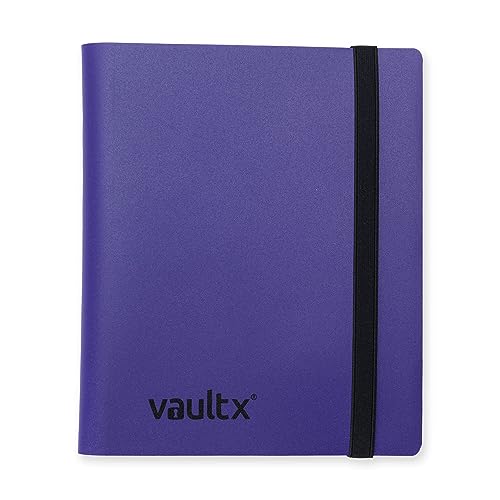 Vault X 4 Pocket Trading Card Strap Binder, 160 cards, Standard, 20 Side-Loading Pages, Folder for Collectible Card Games, Sports, TCG (Black)