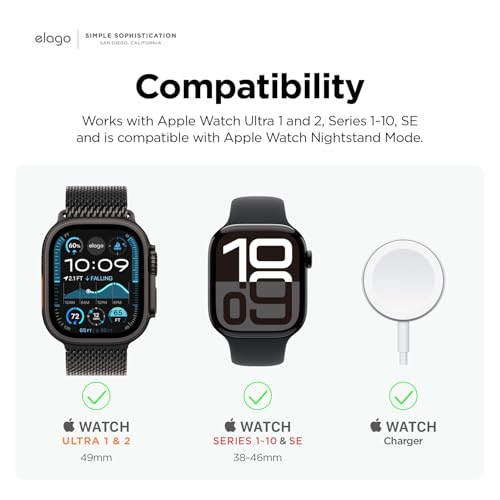 elago W2 Charger Stand Compatible with Apple Watch Series Ultra2/Ultra/10/9/8/7/6/5/4/3/2/1/SE (49mm, 46mm, 45mm, 44mm, 42mm, 41mm, 40mm, 38mm)