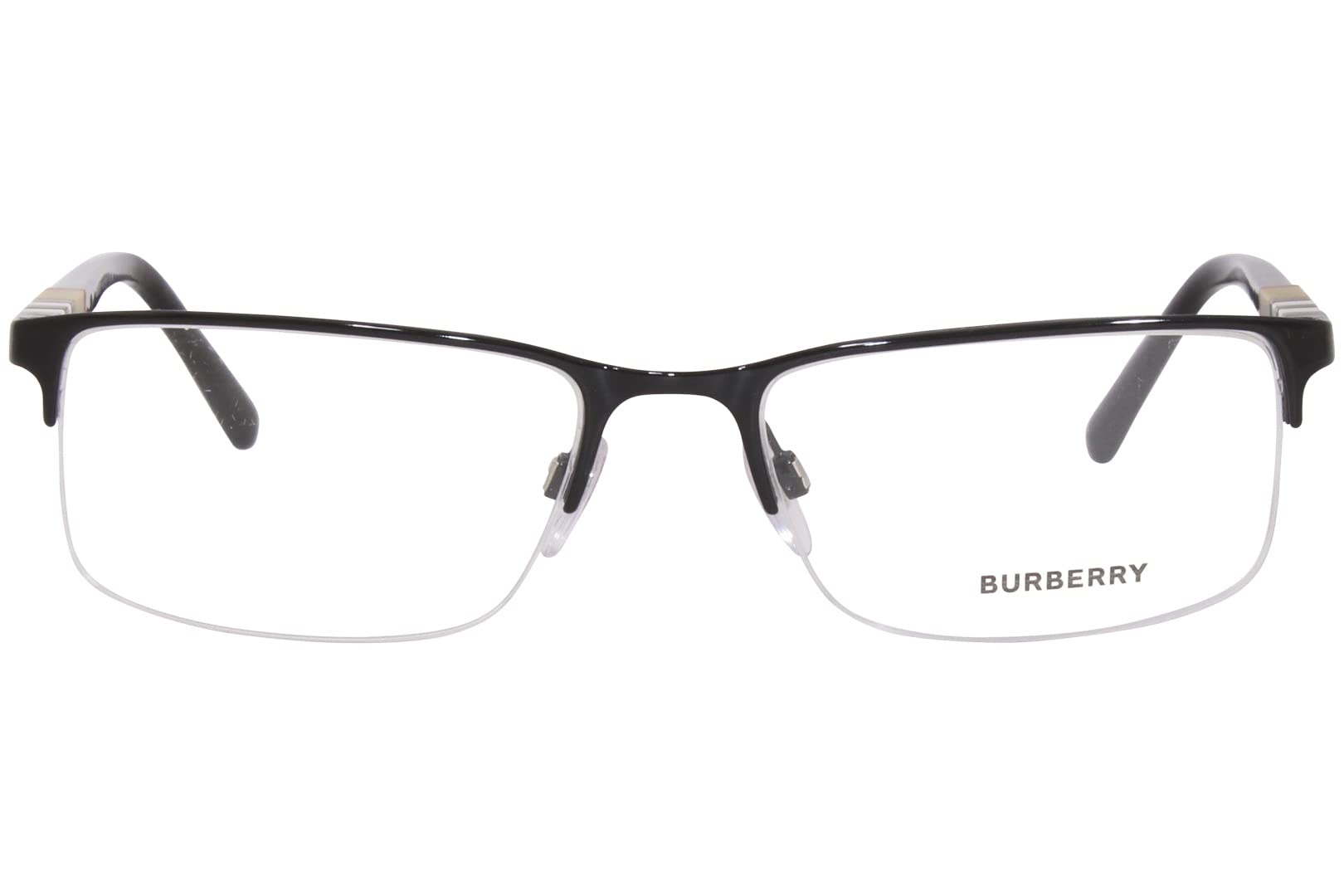BURBERRY BE 1282 1001 Black Palladium Metal Semi-Rimless Eyeglasses 55mm…
