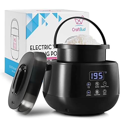 CraftBud Electric Wax Melter for Candle Making, 16oz Candle Wax Melting Pot, Non-Stick Candle Wax Melter for Candle Making, Candle Maker Machine - Fast, Easy, & Clean Candle Melting Pot