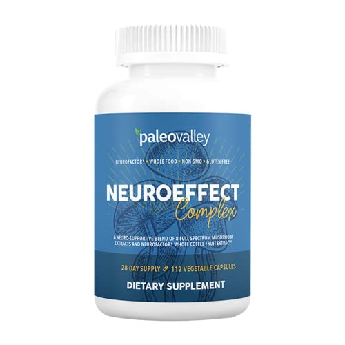 Paleovalley NeuroEffect - Neuro Mushroom Coffee Nutritional Supplement for Focus, Memory, and Energy Support - 28-Day Supply - 8 Full Spectrum Mushroom and Whole Coffee Fruit Extracts