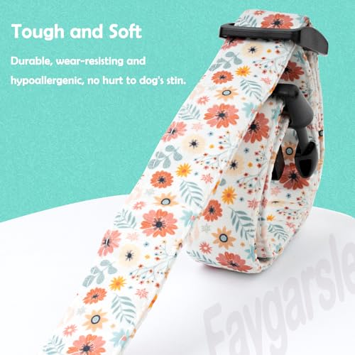 Faygarsle Halloween Fall Dog Collar for Small Medium Large Dogs Fashionable Cute Collar for Male Female Dogs Pink Cotton Dog Collar Spectre Pumpkin Pattern M