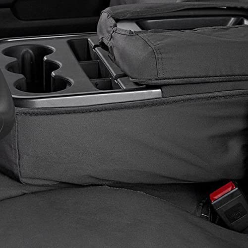 Covercraft - SS3344PCCH Custom-Fit Front Bench SeatSaver Seat Covers - Polycotton Fabric, Charcoal Black