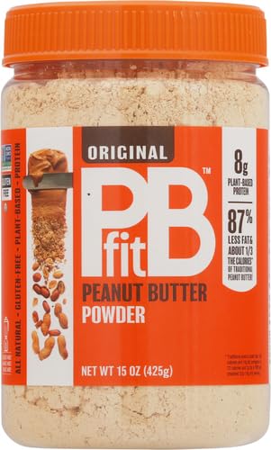 PBfit All-Natural Peanut Butter Powder, Peanut Butter Powder from Real Roasted Pressed Peanuts, 8g of Protein 8% DV (15 oz.)