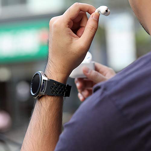 Lerobo Compatible with Samsung Galaxy Watch Band 46mm/Galaxy Watch 3 45mm Band/Gear S3 Frontier,Classic Watch Band, 22mm Soft Silicone Breathable Watch Strap Wristband for Women Men,(Navy Blue/White)