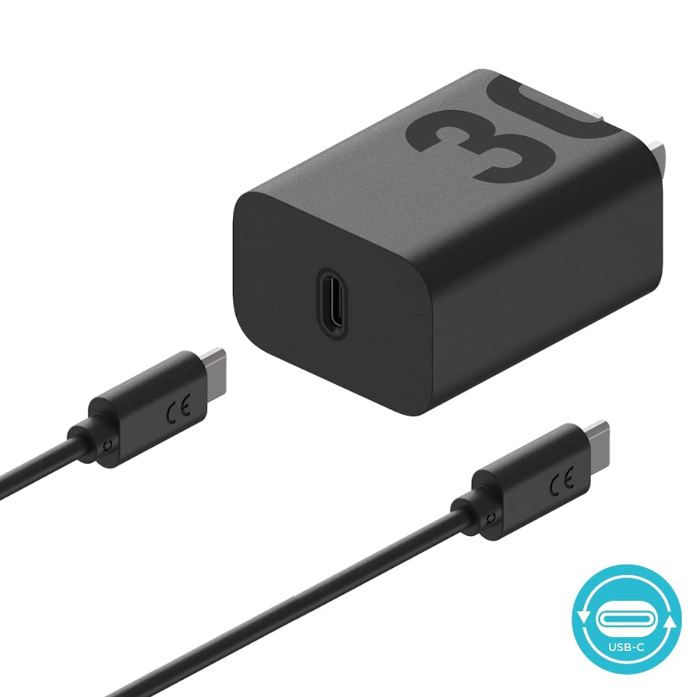 Motorola TurboPower 30 USB-C Charger with 1m USB-C to USB-C Cable for Moto G Power 5G (2024), G Stylus 5G (2024), Motorola Edge 5G UW, Edge+ (2022/2023), Edge Plus 5G UW (2022), Razr+ (2023)