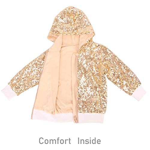 Cilucu Toddler Baby Sequin Jackets Girls Boys Glitter Zipper Coat Sparkle Jacket for Toddler Birthday Christmas Clothes Long Sleeve Bomber Silver White 3-4T