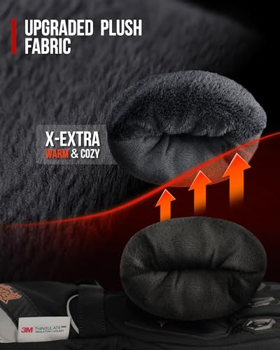 BORLENI Winter Motorcycle Gloves Waterproof Motorcycle Riding Gloves Warm Windproof Motorcycle Gloves for Men Women