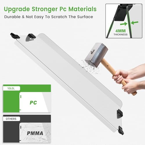 10L0L Foldable Golf Cart Windshield for Club Car DS 2000-Up Gas & Electric Models, UV-Proof & Impact Resistant, Lightweight Golf Cart Windshield-Clear