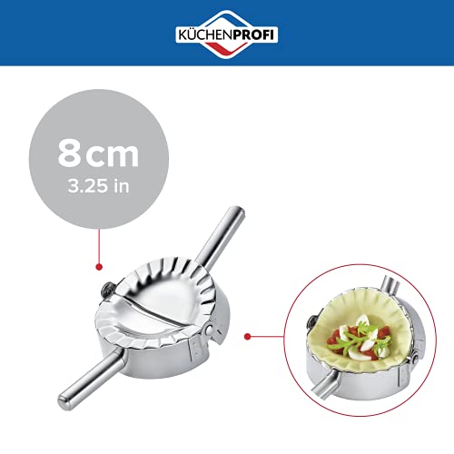 Küchenprofi Ravioli, Pierogi, and Dumpling Maker, 18/8 Stainless Steel Pasta and Pastry Press, Perfect for Molding and Sealing Fresh Stuffed Pasta and Pastry Dough, 3.25 Inches