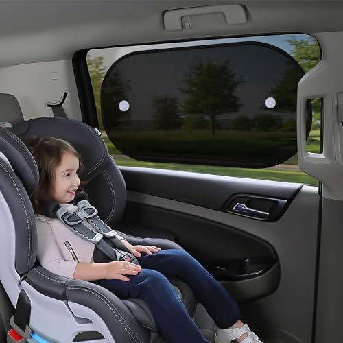 ZATOOTO Car Window Shades for Baby 4 Pack, Car Side Window Sun Shade Sun Blocker with Enhanced Suction Cups Protect Kids and Pets from Sun Glare and Heat