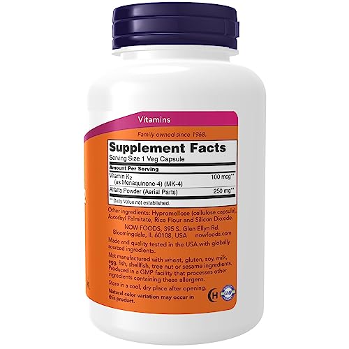 NOW Foods Vitamin K-2, 250 Vegetable Capsule