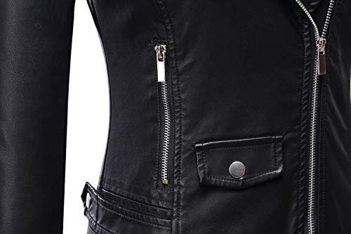Tanming Women's Faux Leather Moto Biker Short Coat Jacket (Suede-winered-XS)
