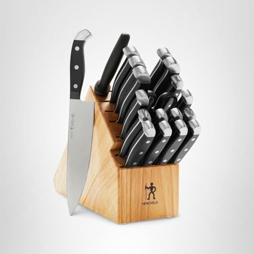 HENCKELS Statement Razor-Sharp 20-Piece Knife Set with Block, Chef Knife, Bread Knife, German Engineered Knife Informed by over 100 Years of Mastery, Natural