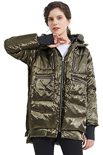 Orolay Women's Thickened Down Jacket Hooded ArmyGreen XXS