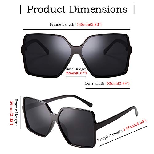 FEISEDY Oversized Butterfly Sunglasses Women Men Square Designer Style B2509