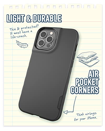 Smartish iPhone 12/12 Pro Slim Case - Gripmunk [Lightweight + Protective] Thin Cover (Silk) - Black Tie Affair (Pack of 2)