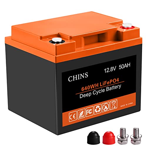 CHINS LiFePO4 Battery 12V 100Ah Lithium Battery | Built-in 100A BMS | 4500+ Cycles, Perfect for Golf Cart, Trolling Motor, Solar, Marine, RV, Home Energy Storage and Off-Grid etc.