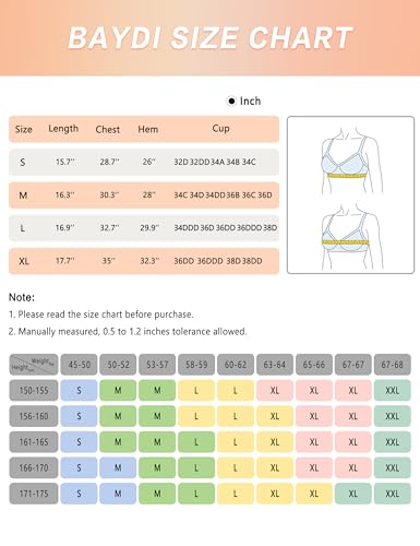 BAYDI Longline Padded Sports Bra V Neck Workout Tops for Women Tank Tops with Built in Bra Ribbed Yoga Bras Black