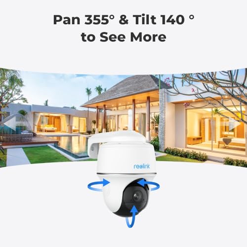 REOLINK Argus PT Lite+SP - 3MP Solar Wireless Camera Security Outdoor, 360° Pan-Tilt, Person/Vehicle Detection, 2.4GHz WiFi Solar Powered Camera for Home Security, No Monthly Fee, Local Storage