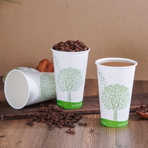 ECOLipak 210 Count 16 oz Compostable Cups, Biodegradable Disposable Paper Cups with PLA Lined, Eco-friendly Paper Coffee Cups for Party, Picnic,Travel,and Events