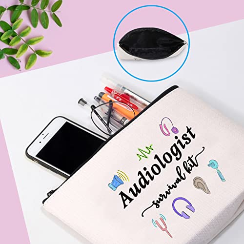 GJTIM Audiologist Gift Audiology Graduation Zipper Pouch Audiologist Survival Kit Makeup Bag (Survival Audiologist bag)