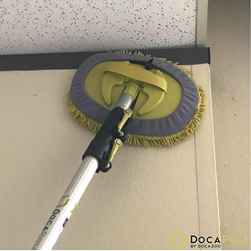 DOCAZOO Cleaning Kit - Car Wash Kit with Soft Car Wash Brush, Car Squeegee, Car Wash Mitt (2X), Microfiber Cleaning Head - 5-12 Foot DocaPole Extendable Telescoping Extension Pole Included