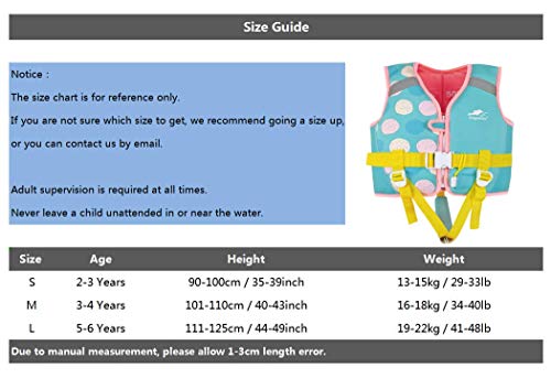 Gogokids Kids Swim Vest Float Jacket for 30-50 lbs 2-6 Years - Toddler Flotaties Swimming Pool Vest for Boys Girls Swimming Learning