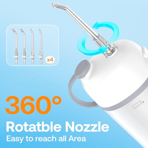 Bitvae Water Flosser for Teeth, Portable Mini Water Flosser, Cordless Water Teeth Cleaner Picks with Telescopic Water Tank, Type-C Rechargeable Oral Irrigator for Travel & Home, White