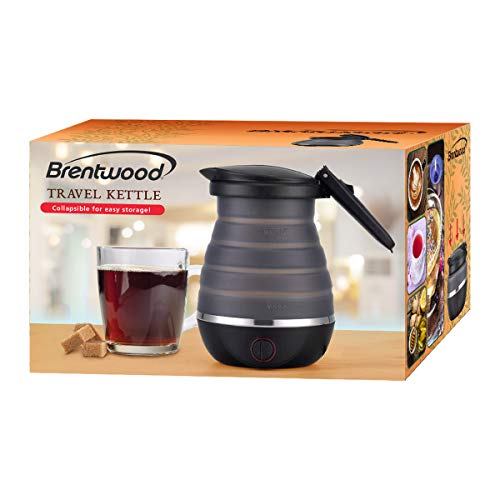 Brentwood KT-1508BL Dual Voltage 120/220 Volt Collapsible-Travel Kettle, 0.8 Liter, Blue