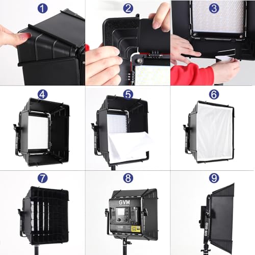 GVM 800D RGB Photography Lighting Kits with 3 Softboxes, 3 Packs Studio Lights with Bluetooth Control, YouTube Video Light with Upgrade18 Lighting Scenes, led Panel Lights for Video Recording