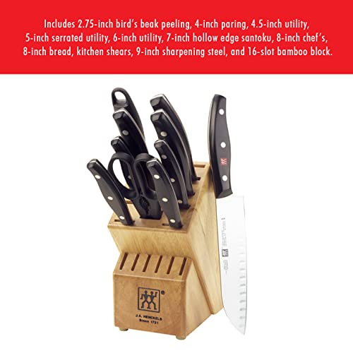 ZWILLING Twin Signature 11-Piece German Knife Set with Block, Razor-Sharp, Made in Company-Owned German Factory with Special Formula Steel perfected for almost 300 Years, Dishwasher Safe