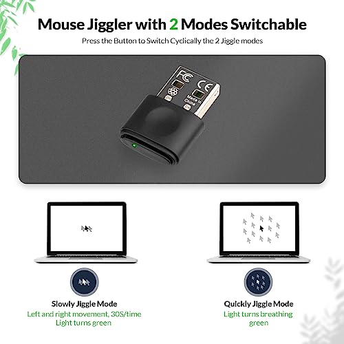 Mouse Jiggler,Undetectable Mouse Mover Jiggler Automatic Mouse Mover Wiggler USB Port for Computer Laptop,Simulate Mouse Movement to Keep Computer Awaking,Plug and Play