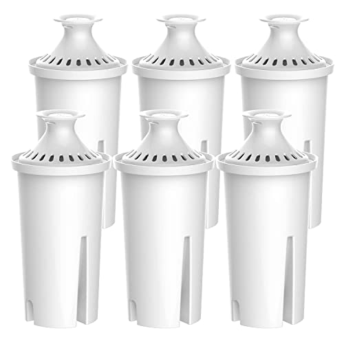 Waterdrop Replacement for Brita® Filters, Pitchers, Dispensers, NSF Certified Pitcher Water Filter, Brita® Classic OB03, Mavea® 107007, 35557, and More, Pack of 6