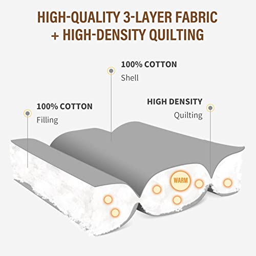 SahSahCasa Queen Size Quilt Set, 100% Cotton Bedding Bedspread, Patchwork Farmhouse Plaid Lightweight Rustic Comforter for All Seasons, Beige