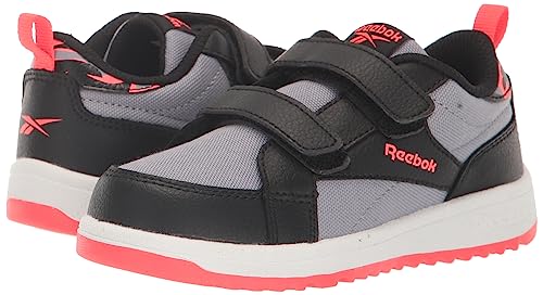 Reebok Kids Weebok Clasp Low Sneaker, Grey/Black/Neon Cherry, 4 US Unisex Toddler