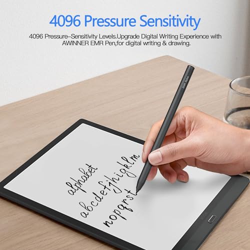 AWINNER Compatible for Remarkable 2 Pen - 4096 Levels of Pressure with Eraser, 3 Felt Pen Tips - Compatible with Remarkable 2 Tablet