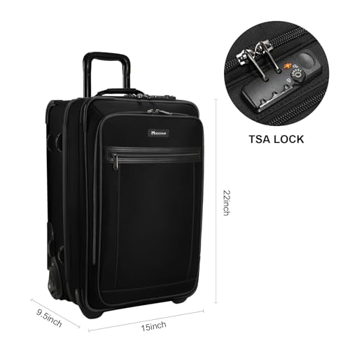 Modoker Rolling Garment Bag with Wheels Luggage for Suits with Wheels Wheeled Garment Bag for Travel 2 in 1 Rolling Duffel Bag, Black