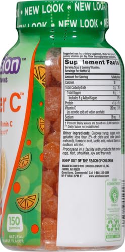 Vitafusion Power C Vitamin C Gummies for Immune Support, Orange Flavored, 282 mg Vitamin C, America’s Number 1 Gummy Vitamin Brand, 50 Day Supply, 150 Count