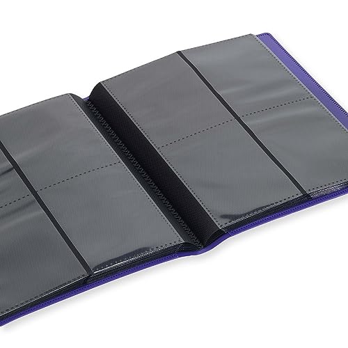 Vault X 4 Pocket Trading Card Strap Binder, 160 cards, Standard, 20 Side-Loading Pages, Folder for Collectible Card Games, Sports, TCG (Black)