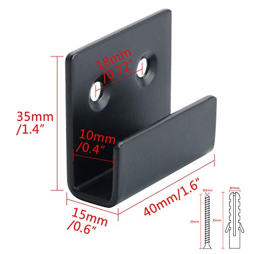 Alise JX2010B-8P Stainless Steel Tile Bracket Billboard Holder Brackets Utility Hook Hanger Heavy Duty Wall Mount,Black Finish 8 Pcs