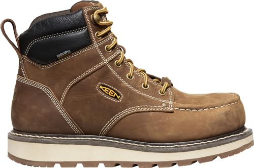 KEEN Utility Men's Cincinnati 6" Composite Toe Waterproof Wedge Work Boots, Belgian/Sandshell, 11.5 Wide
