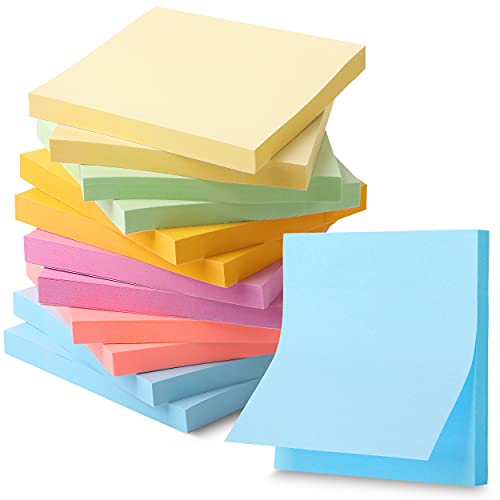 Sti Note Mr. Pen- Sticky Notes, 3”x3”, 12 Pads, Pastel Colors Sticky Notes, Sti