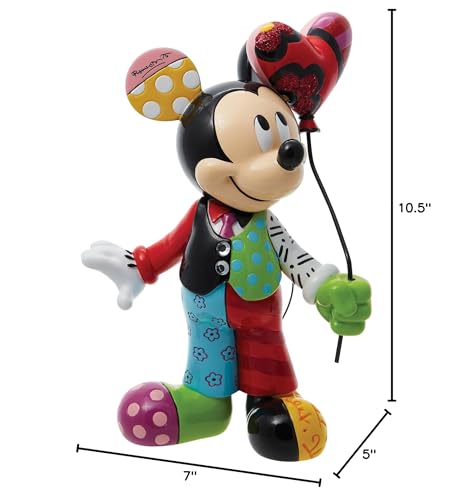 Enesco Disney Britto Mickey Mouse Heart Balloon Limited Edition Figurine, 10.5 Inch, Multicolor