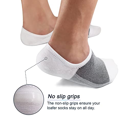 SIXDAYSOX 8 Pairs No Show Mens Socks Invisible Ondo Low Cut Socks Thin Non-Slip Cotton Socks Casual Loafer Socks Size 5-8