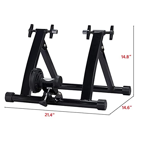 Yaheetech Bike Trainer Stationary Bike Stand Magnetic Bike Trainer Stand for Indoor Riding Premium Steel Bicycle Trainer Accessories Fits for 26in-28in, 700C Wheels