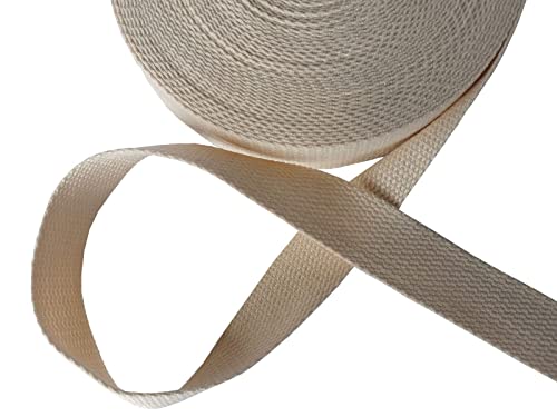 Cotton Webbing 1 Inch 15 Yards Mediumweight Polyester Cotton Webbing Strap for Cloth Tote Bags Leash Straps Crafts Outdoor Accessories (1 Inch -15 Yards, 050114 Royal Blue)