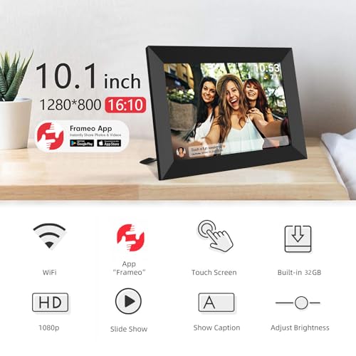 64GB 19inch FRAMEO Smart WiFi Digital Photo Frame 1280x960(4:3) IPS LCD Touch Screen, Auto-Rotate Portrait and Landscape, Dual-WiFi Share Moments Instantly via Frameo App from Anywhere