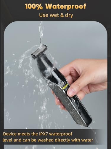 Electric Body Hair Trimmer for Men Women,Waterproof Ball/Groin Trimmer Pubic Body Shaver,100Mins Trimming Time,Wet/Dry Body Groomer with 3 Attachment Blade Heads for Beard Armpit Chest Bikini Leg Trim